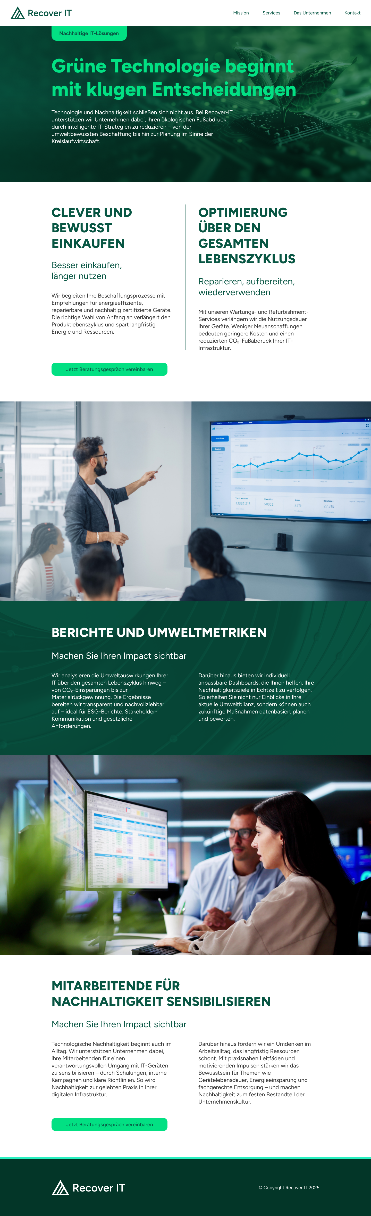 Recover IT sustainable IT solutions page